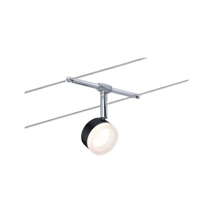 Paulmann 94457 - KOMPLET 5xLED/4W Kompletan sustav na sajli CLEAR 230V crna/sjajni krom