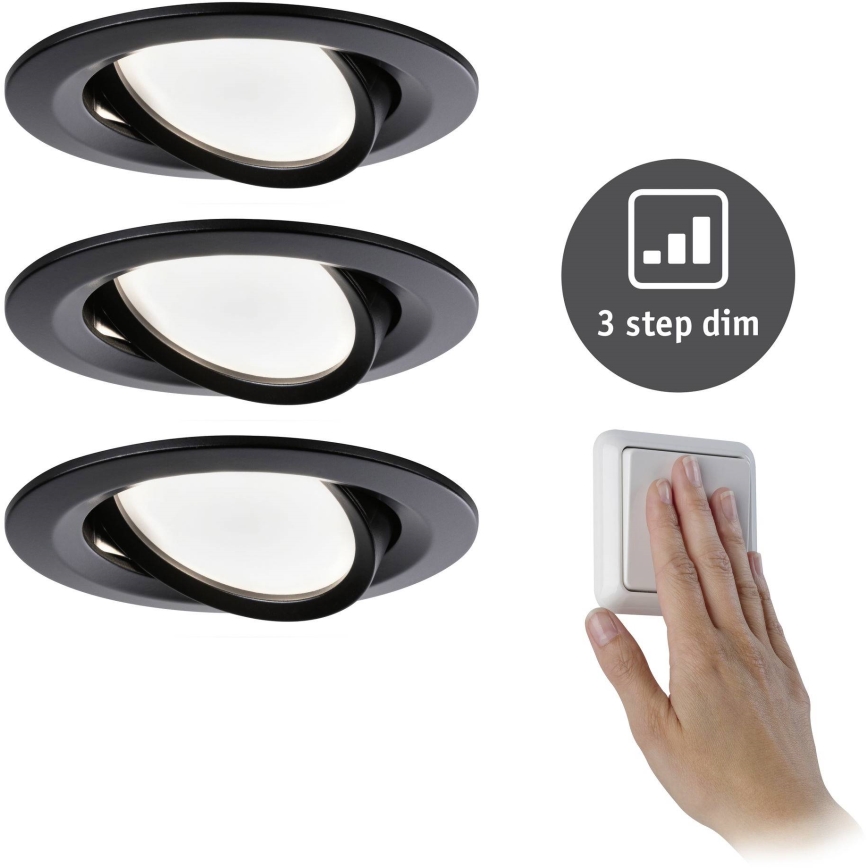 Paulmann 94472 - SET 3xLED/6W IP23 Prigušiva ugradbena svjetiljka za kupaonicu NOVA 230V
