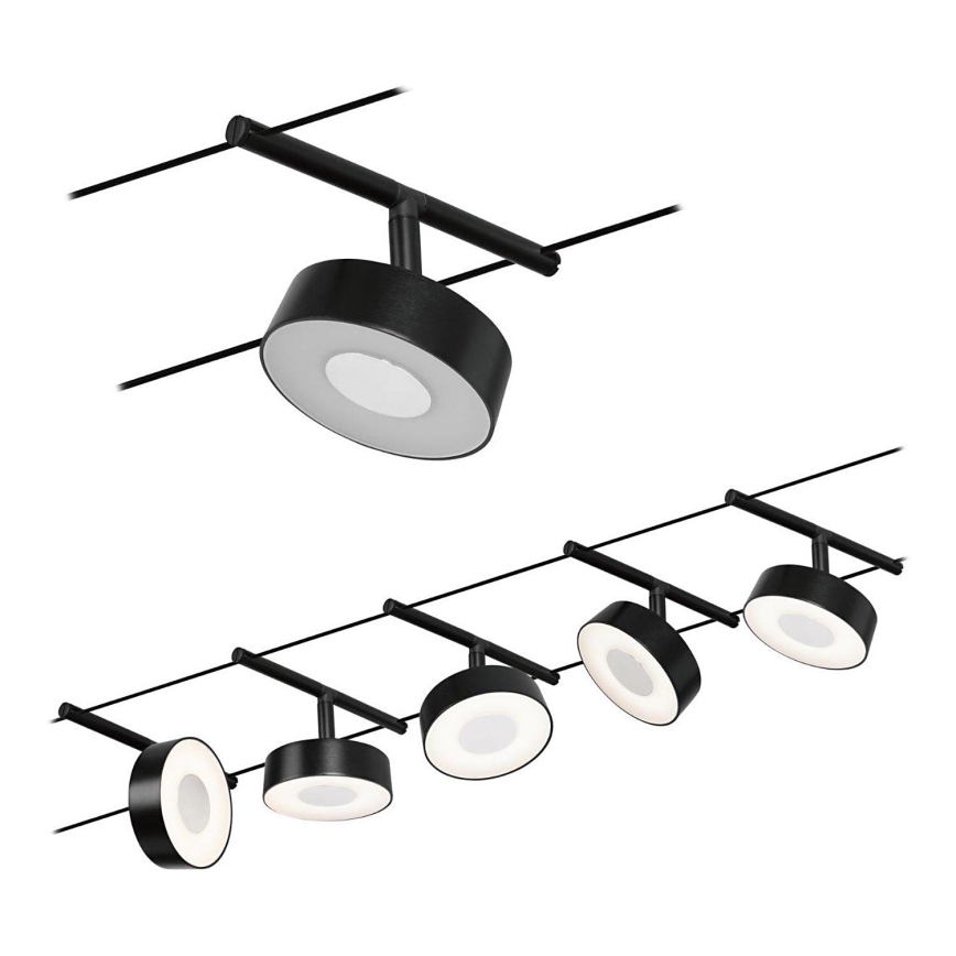 Paulmann 94479 - SET 5xLED/5W Ugradna svjetiljka za kabelski sustav CIRCLE 230V crna