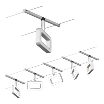Paulmann 94481 - KOMPLET 5xLED/4,8W, kompletan sustav na sajli FRAME 230V, matni krom