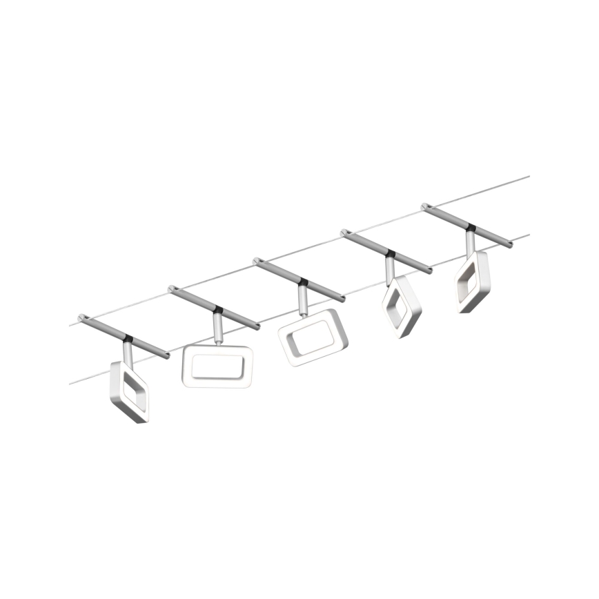 Paulmann 94481 - KOMPLET 5xLED/4,8W, kompletan sustav na sajli FRAME 230V, matni krom