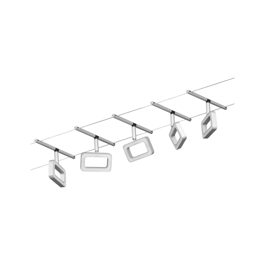 Paulmann 94481 - KOMPLET 5xLED/4,8W, kompletan sustav na sajli FRAME 230V, matni krom