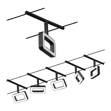 Paulmann 94485 - SET 5xLED/4,8W Kompletan kabelski sustav FRAME 230V, crni