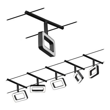 Paulmann 94485 - SET 5xLED/4,8W Kompletan kabelski sustav FRAME 230V, crni