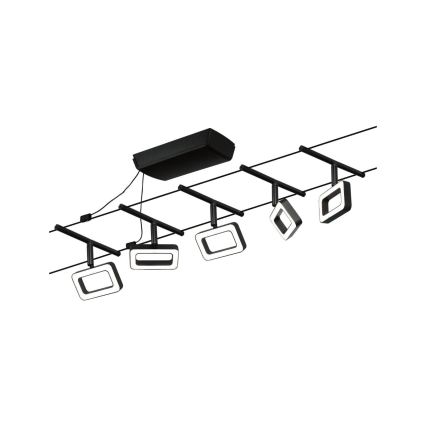 Paulmann 94485 - SET 5xLED/4,8W Kompletan kabelski sustav FRAME 230V, crni