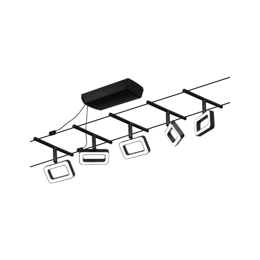 Paulmann 94485 - SET 5xLED/4,8W Kompletan kabelski sustav FRAME 230V, crni