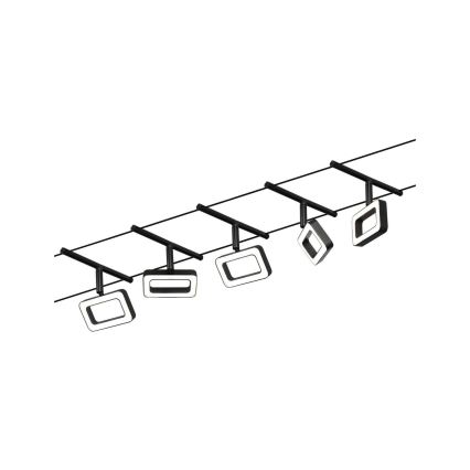 Paulmann 94485 - SET 5xLED/4,8W Kompletan kabelski sustav FRAME 230V, crni