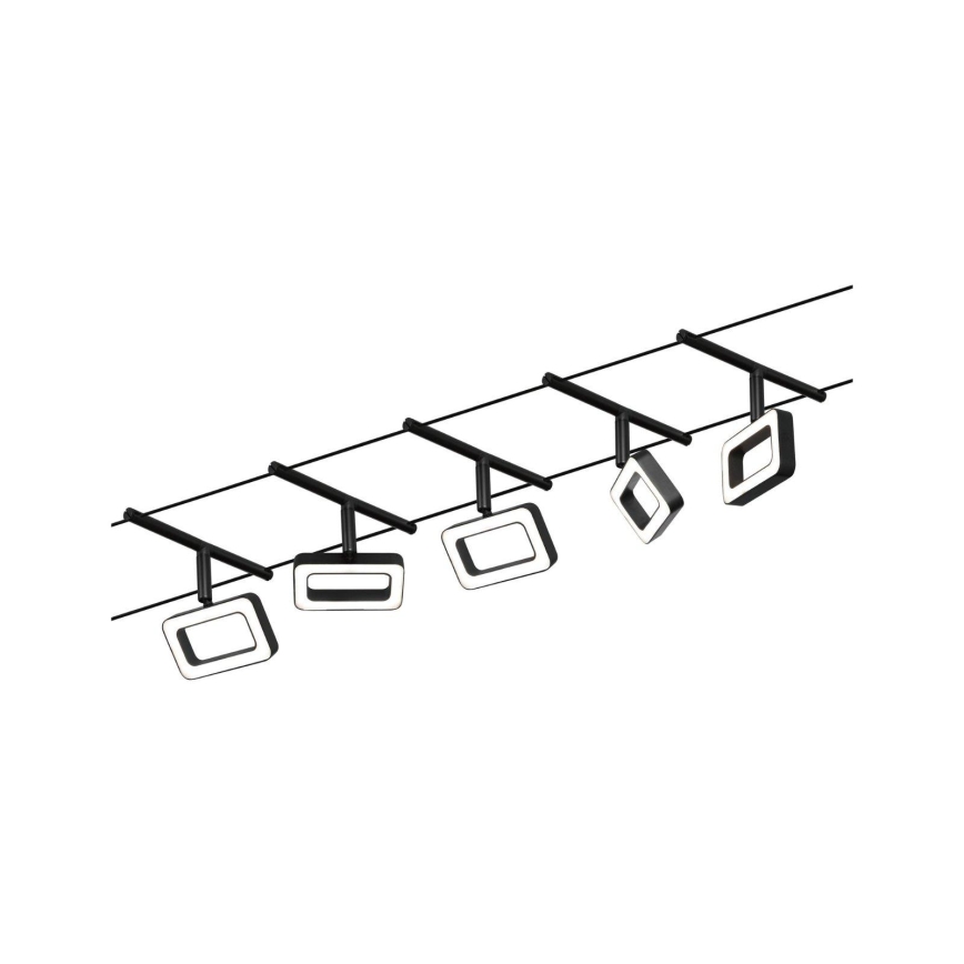 Paulmann 94485 - SET 5xLED/4,8W Kompletan kabelski sustav FRAME 230V, crni