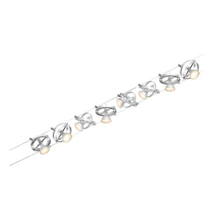 Paulmann 94490 - SET 8xGU5,3/7,5W Reflektor za kabelski sustav CARDAN 230V mat krom