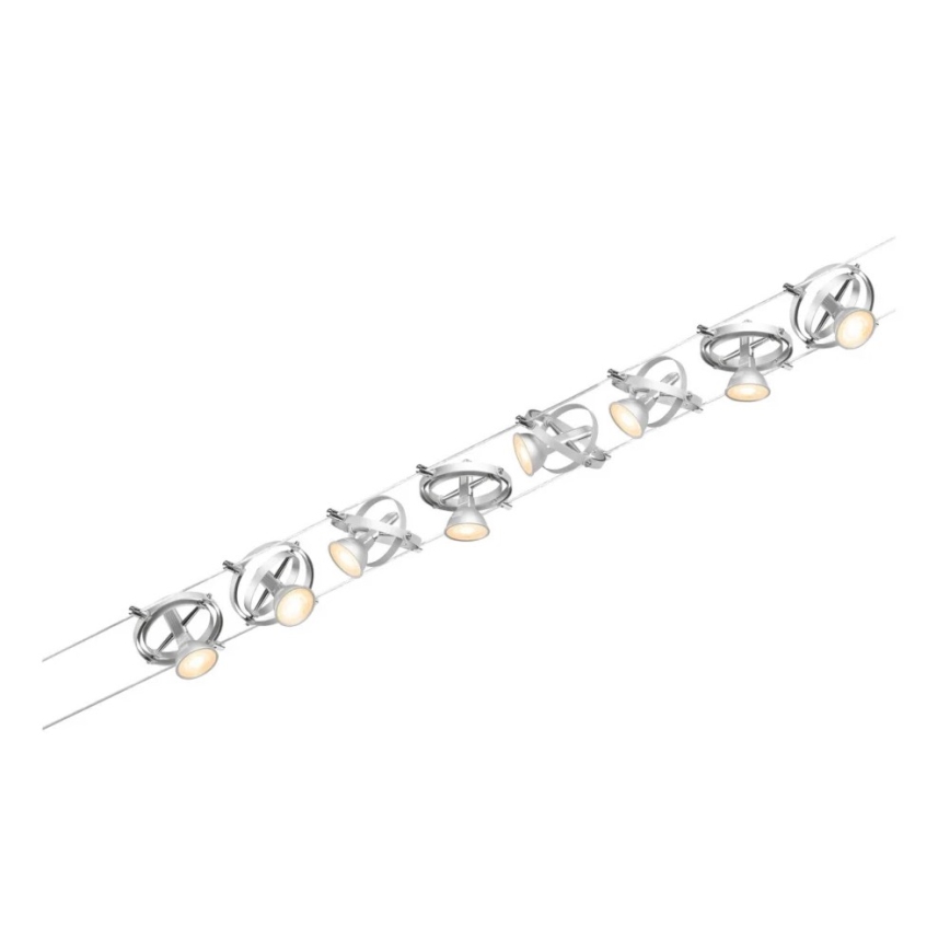 Paulmann 94490 - SET 8xGU5,3/7,5W Reflektor za kabelski sustav CARDAN 230V mat krom
