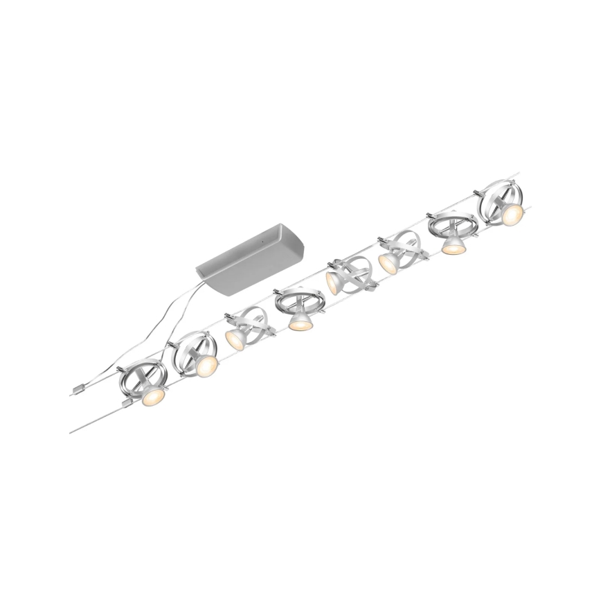 Paulmann 94490 - SET 8xGU5,3/7,5W Reflektor za kabelski sustav CARDAN 230V mat krom
