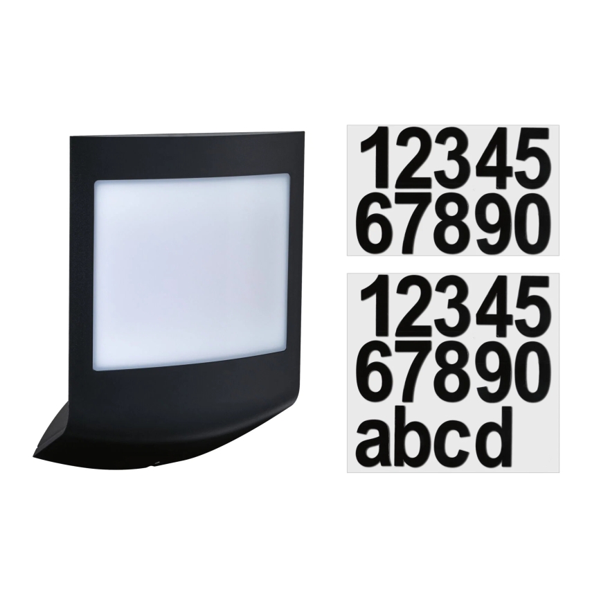 Paulmann 94513 - RGBW LED/8,2W IP44 Prigušivo svjetlo za kućni broj s senzorem pokreta i sumraka PADEA 230V antracit