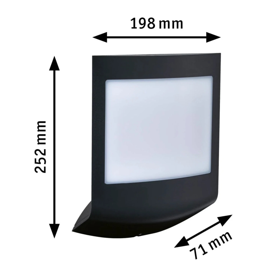 Paulmann 94513 - RGBW LED/8,2W IP44 Prigušivo svjetlo za kućni broj s senzorem pokreta i sumraka PADEA 230V antracit