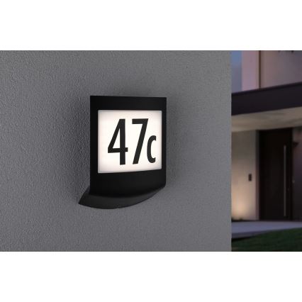 Paulmann 94513 - RGBW LED/8,2W IP44 Svjetlo za kućni broj s mogućnošću prigušivanja i senzorom sumraka PADEA 230V, antracit