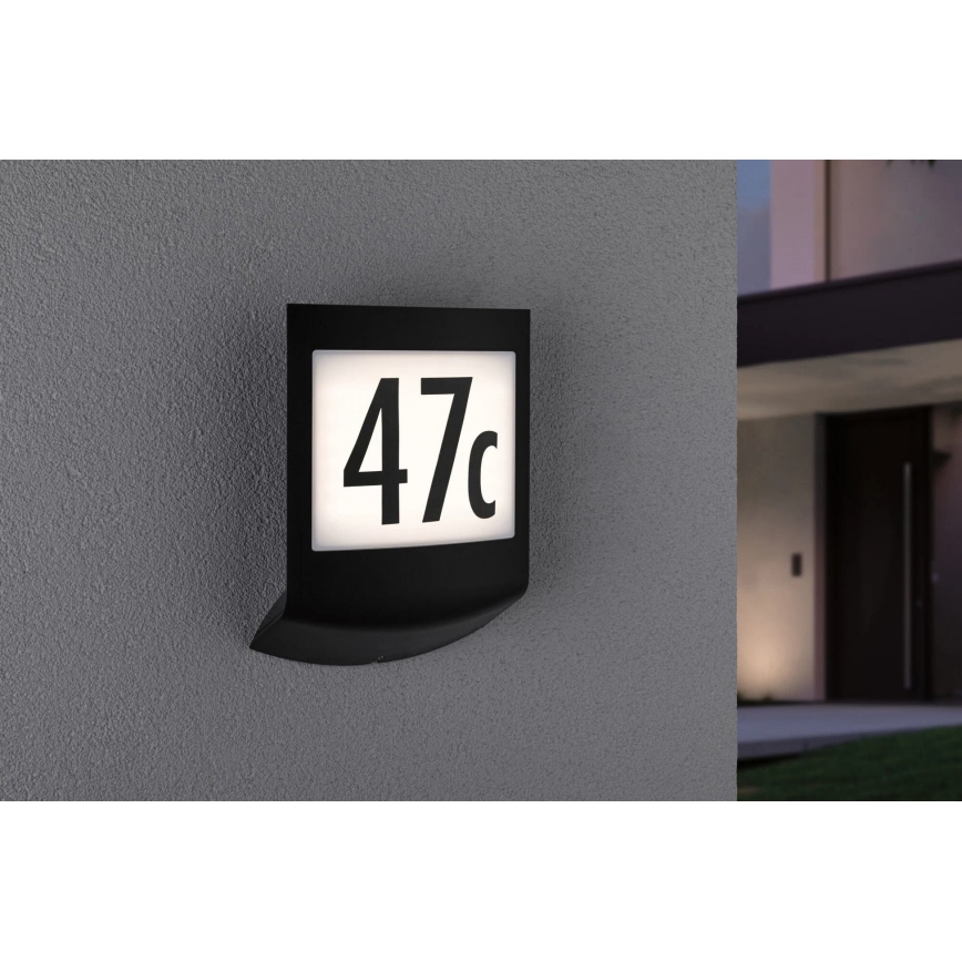 Paulmann 94513 - RGBW LED/8,2W IP44 Svjetlo za kućni broj s mogućnošću prigušivanja i senzorom sumraka PADEA 230V, antracit