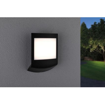 Paulmann 94513 - RGBW LED/8,2W IP44 Prigušivo vanjsko zidno svjetlo s senzorom pokreta i sumraka PADEA 230V antracit