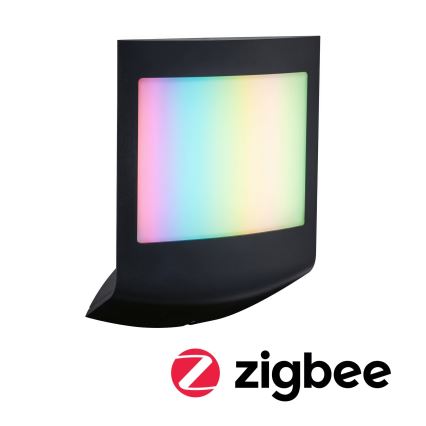 Paulmann 94513 - RGBW LED/8,2W IP44 Prigušivo vanjsko zidno svjetlo s senzorom pokreta i sumraka PADEA 230V antracit