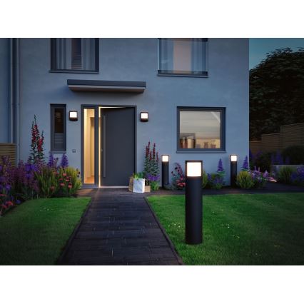 Paulmann 94514 - LED/8,5W IP44 Vanjska svjetiljka s mogućnošću prigušivanja te senzorom pokreta i sumraka PADEA 230V antracit