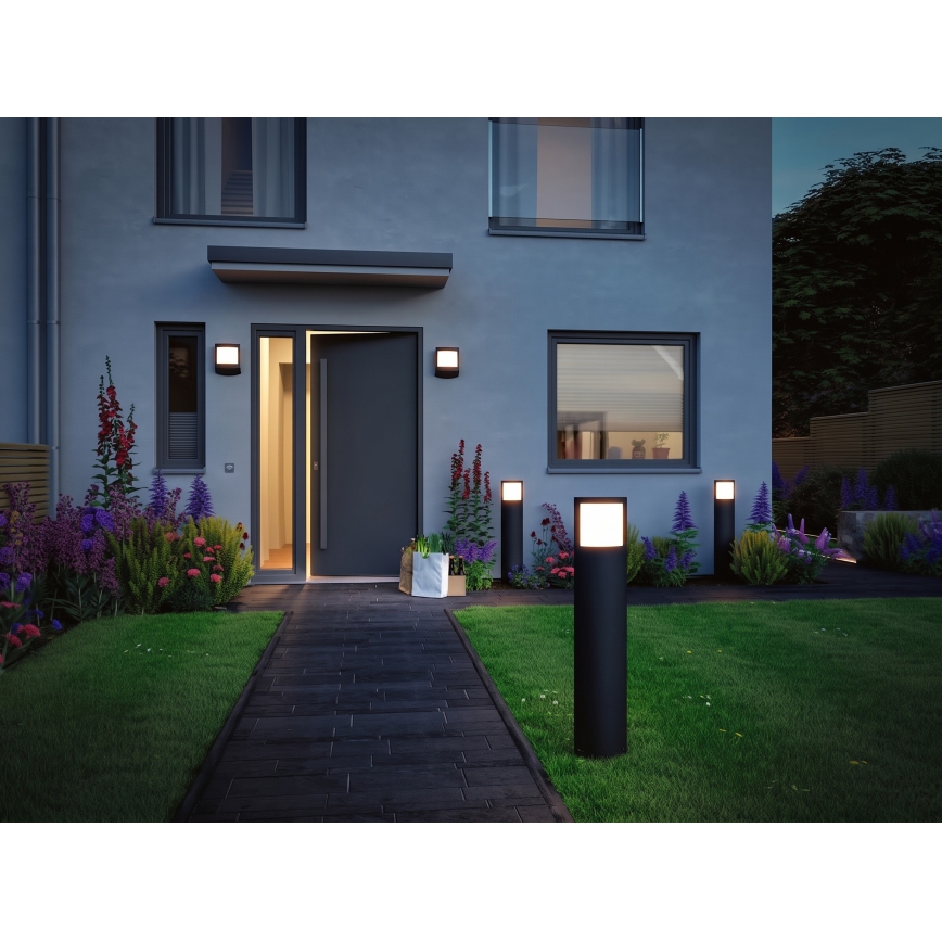 Paulmann 94514 - LED/8,5W IP44 Vanjska svjetiljka s mogućnošću prigušivanja te senzorom pokreta i sumraka PADEA 230V antracit