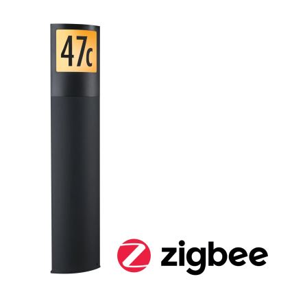 Paulmann 94515 - LED/8,5W IP44 Svjetleći kućni broj s mogućnošću prigušivanja te senzorom pokreta i sumraka PADEA 230V antracit