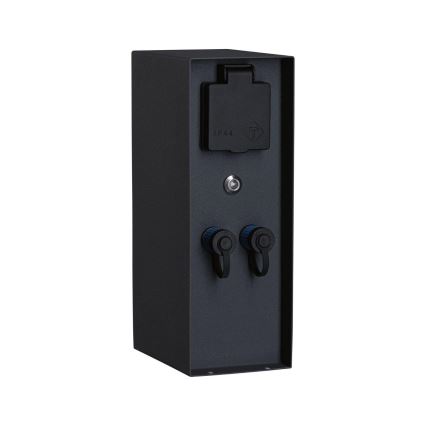 Paulmann 94701 -Vanjski stup s utičnicama sa senzorom za dan/noć RIO 2U SCHUKO 230V IP44