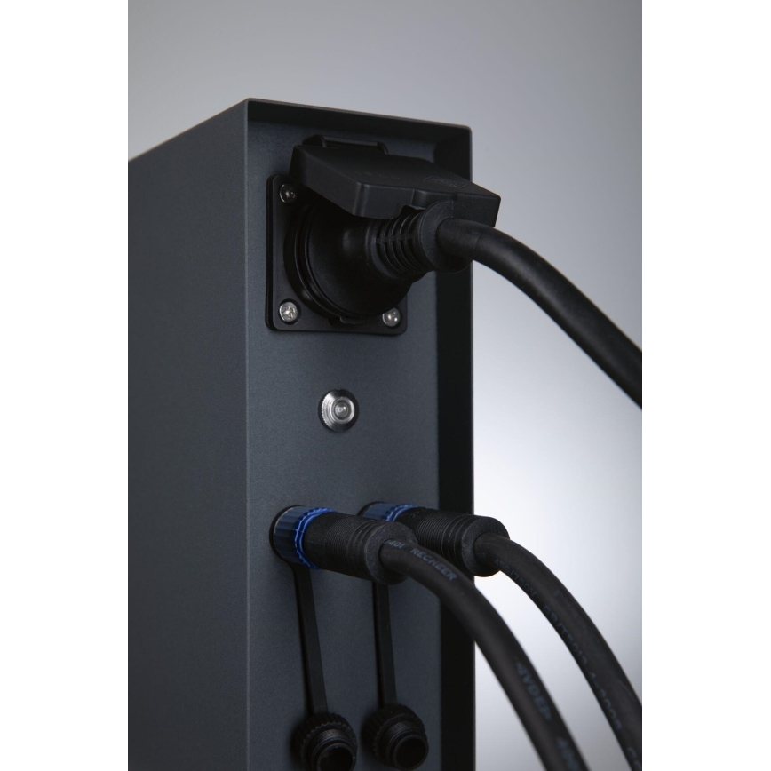 Paulmann 94701 -Vanjski stup s utičnicama sa senzorom za dan/noć RIO 2U SCHUKO 230V IP44