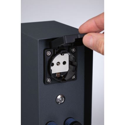 Paulmann 94701 - Vanjski stup za utičnice s sumrak senzorom RIO 2Z SCHUKO 230V IP44