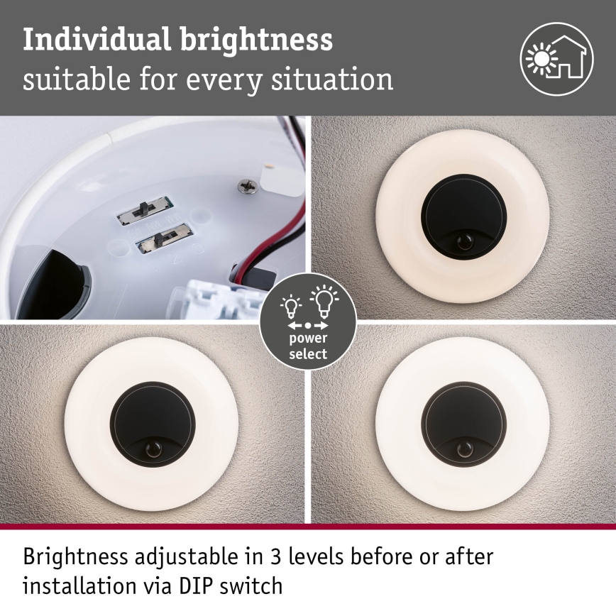 Paulmann 94956 - LED/20,5W IP65 Prigušivo vanjsko zidno svjetlo s senzorem pokreta i sumraka AUREVA 230V 2200/3000/4000K antracit