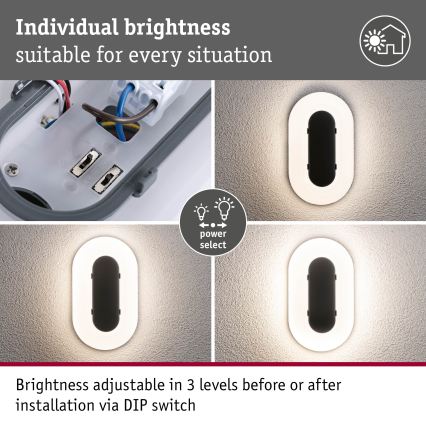 Paulmann 94957 - LED/18,5W IP65 Prigušiva vanjska zidna svjetiljka ELUNOR 230V 2200/3000/4000K antracit