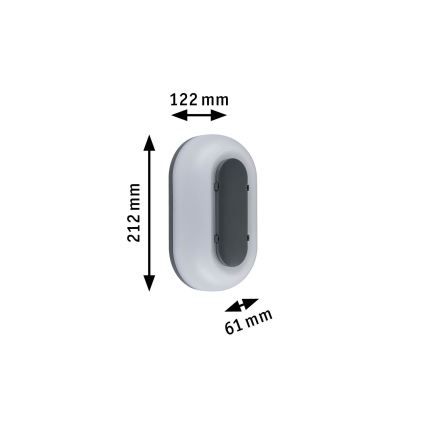 Paulmann 94957 - LED/18,5W IP65 Prigušiva vanjska zidna svjetiljka ELUNOR 230V 2200/3000/4000K antracit