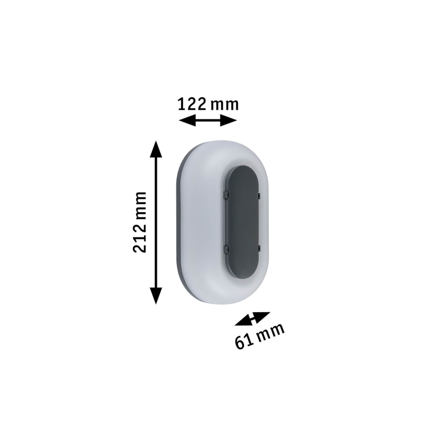 Paulmann 94957 - LED/18,5W IP65 Prigušiva vanjska zidna svjetiljka ELUNOR 230V 2200/3000/4000K antracit