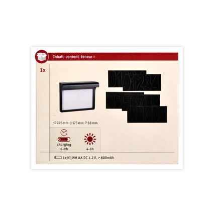 Paulmann 95388 - LED/0,05W IP44 Solarni kućni broj sa senzorom DAYTON 1,2V 600 mAh