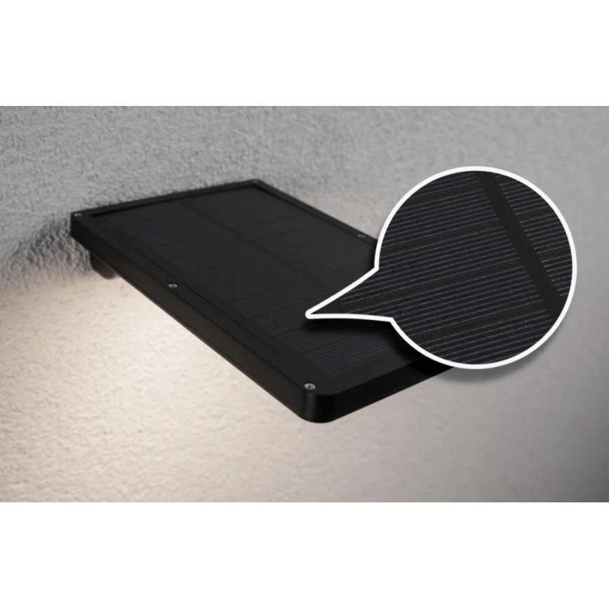 Paulmann 95393 - LED/4W IP44 Prigušiva solarna zidna svjetiljka sa senzorom SOLVEIG 3,7V 2000 mAh