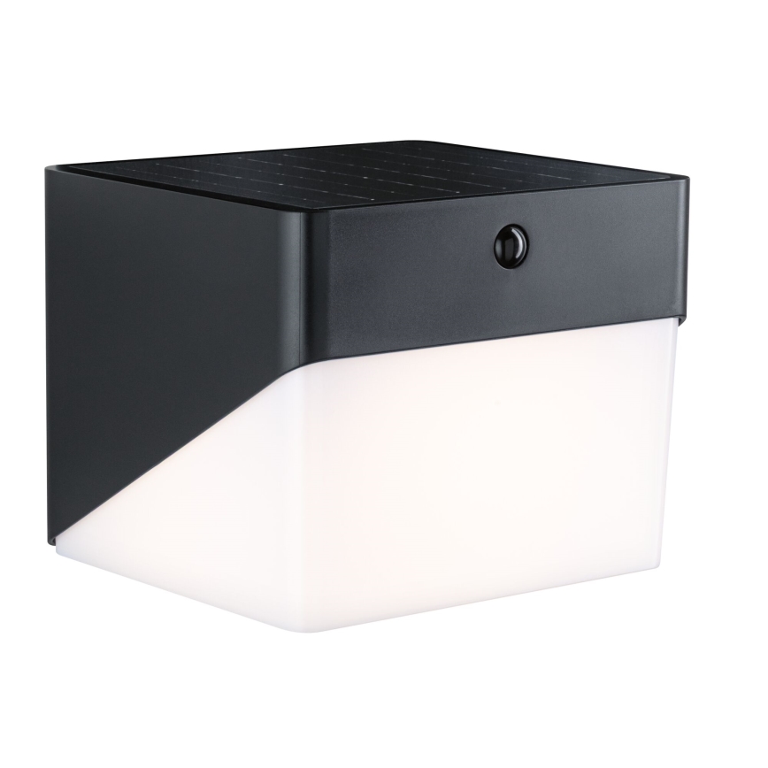 Paulmann 95746 - LED/2,3W IP44 Solarno zidno svjetlo s senzorom EILEEN 3,7/230V 4000 mAh crna