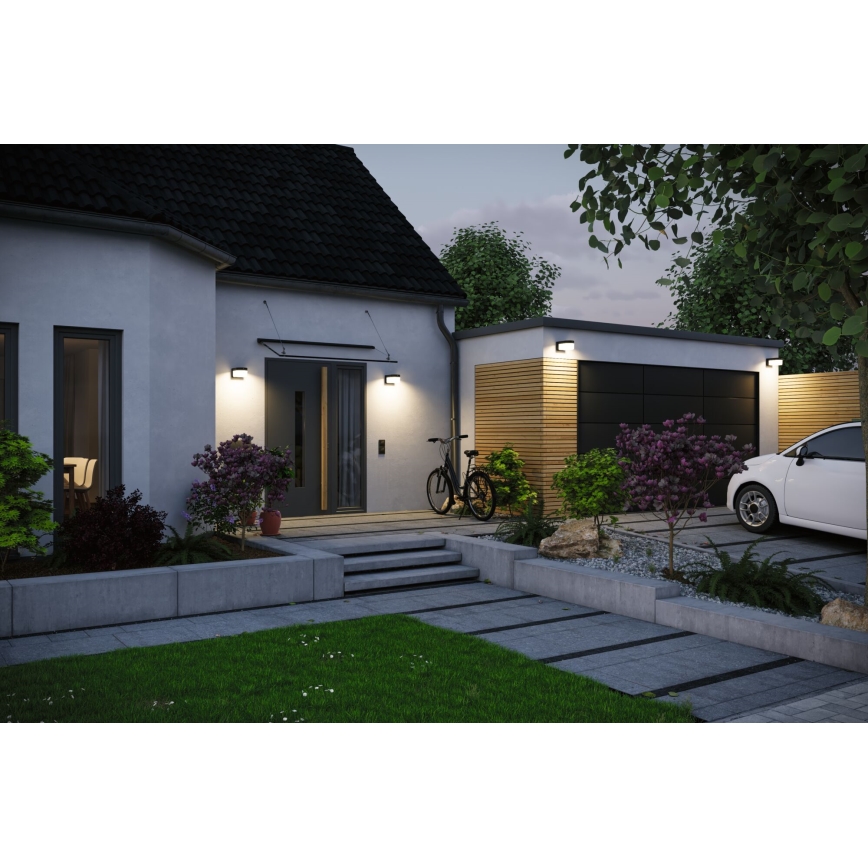 Paulmann 95747 - LED/2,3W IP44 Solarno zidno svjetlo s senzorom CALYNE 3,7/230V 4000 mAh crna