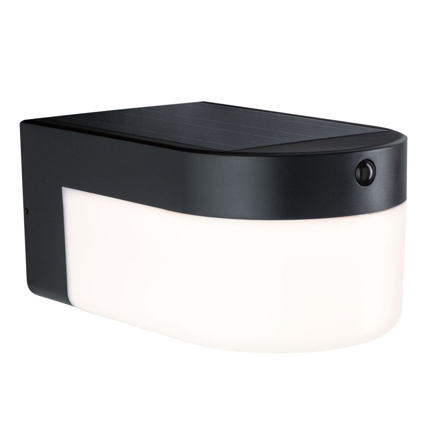 Paulmann 95747 - LED/2,3W IP44 Solarno zidno svjetlo s senzorom CALYNE 3,7/230V 4000 mAh crna
