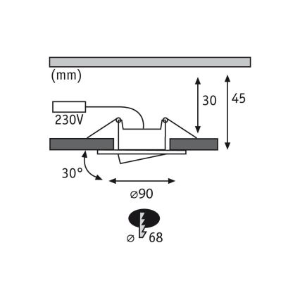 Paulmann 99933 - SET 3x LED/5,2W IP65 Prigušiva ugradbena svjetiljka za kupaonicu 230V