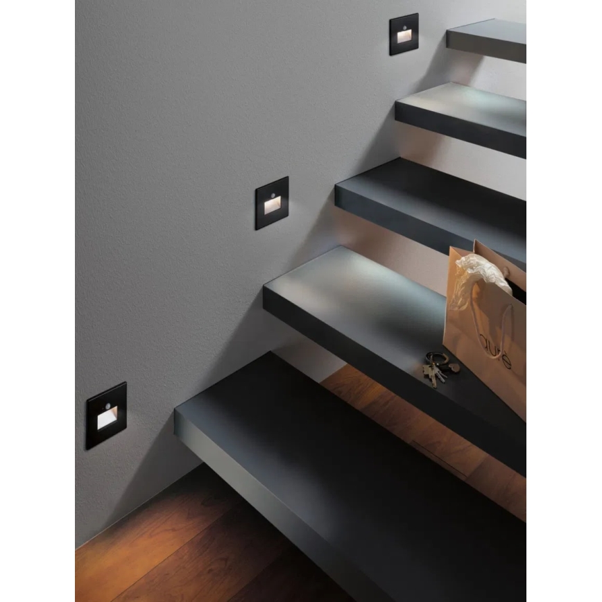 Paulmann  93135 - LED/1,2W Stubišna svjetiljka sa senzorom EDGE 230V crna