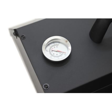 Pec za pizzu s vratima i termometrom 40x35,5x21 cm crna