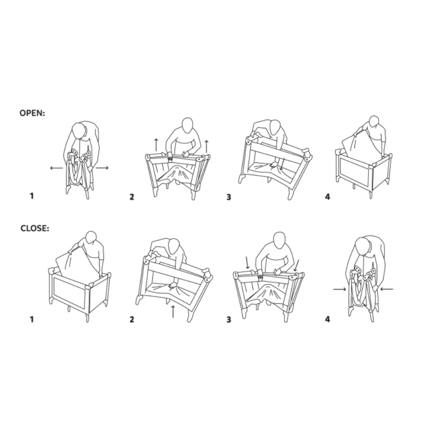 PETITE&MARS - Dječja putna ogradica NOOK Urban Charchoal Grey