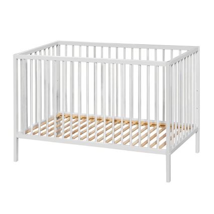 PETITE&MARS - Dječji krevetić s ogradom NELA BEECH 120x60 cm bijela/buk
