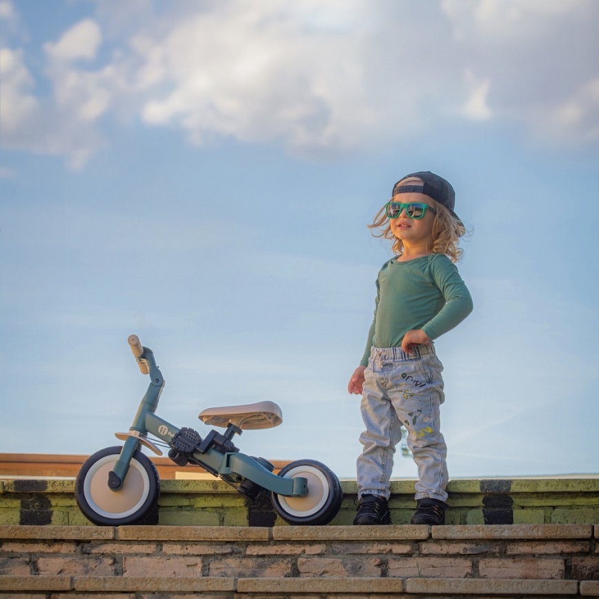 PETITE&MARS - Dječji tricikl 5 u 1 TURBO PLUS Misty Green