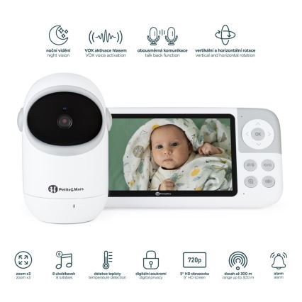 PETITE&MARS - Dječji video monitor EVE 5.0 3,8V 3050 mAh