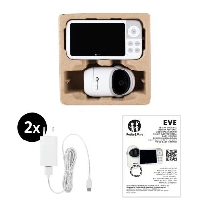 PETITE&MARS - Dječji video monitor EVE 5.0 3,8V 3050 mAh