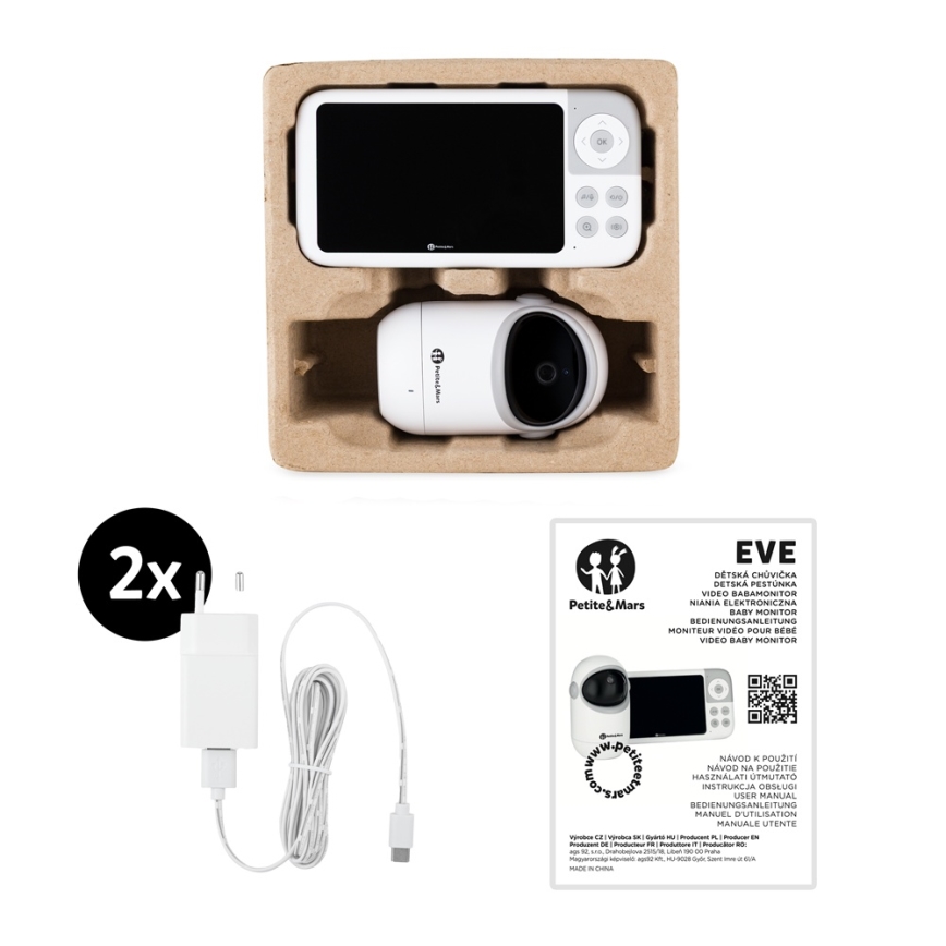 PETITE&MARS - Dječji video monitor EVE 5.0 3,8V 3050 mAh