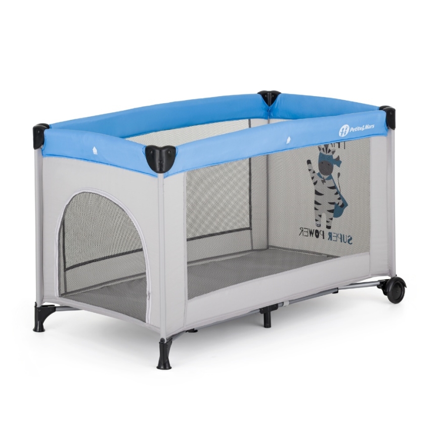 PETITE&MARS - Prijenosni krevetić KOOT Zebra Super Power