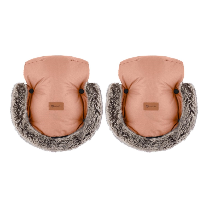 PETITE&MARS - Rukavice za kolica FURRY Pastel Peach
