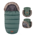 PETITE&MARS - SET dječji fusak 4u1 COMFY + grijači za ruke za kolica FURRY Khaki
