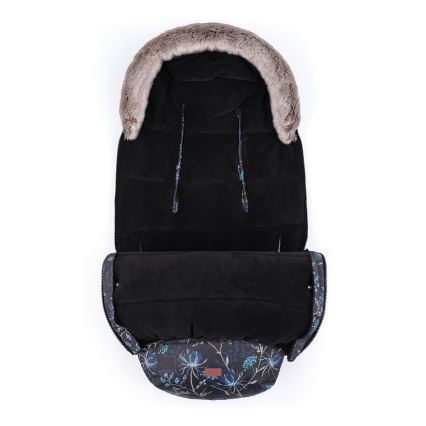 PETITE&MARS - SET Dječji vreća za spavanje 4u1 COMFY Stylish Beauty + navlake za ruke za kolica FURRY Forever Black