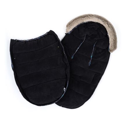 PETITE&MARS - SET Dječji vreća za spavanje 4u1 COMFY Stylish Beauty + navlake za ruke za kolica FURRY Forever Black